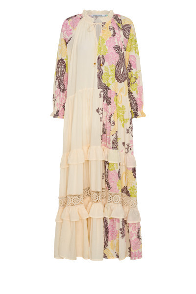 CASTELLO RUFFLE MAXI DRESS IN CREAM