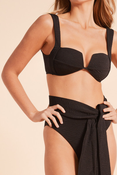 Neptune Bustier Bikini Bra in Black