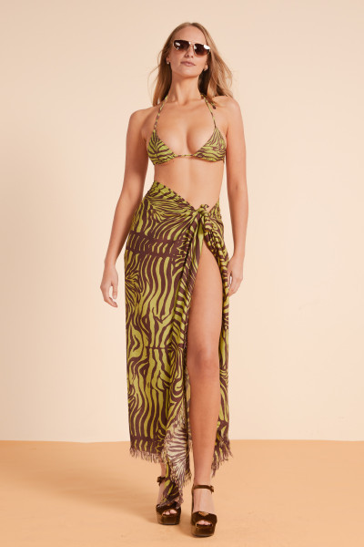 ANIMAL PRINT SARONG IN GREEN