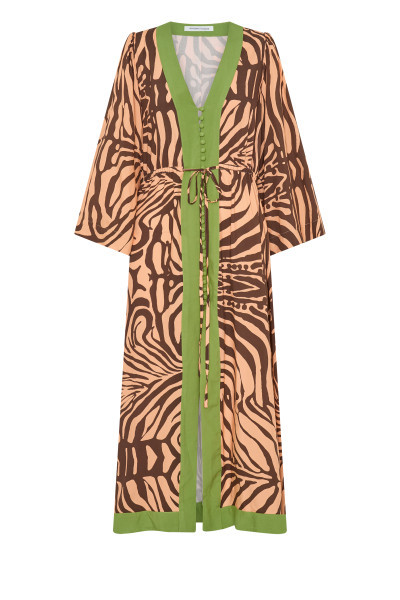 ZEBRA KAFTAN IN PEACH