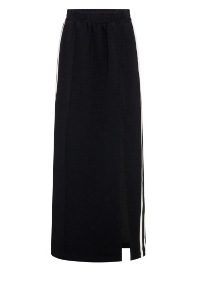 High Split Track Skirt in Black