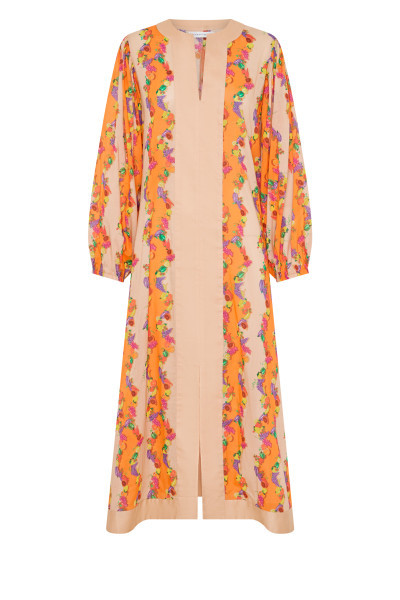 HARVEST FLARE SLEEVE KAFTAN IN ORANGE