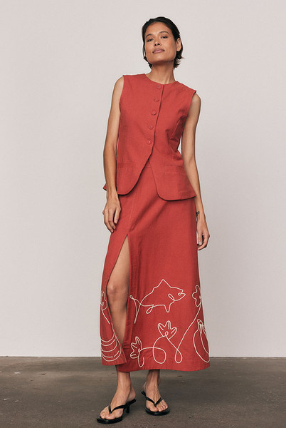 Circle Skirt in Red
