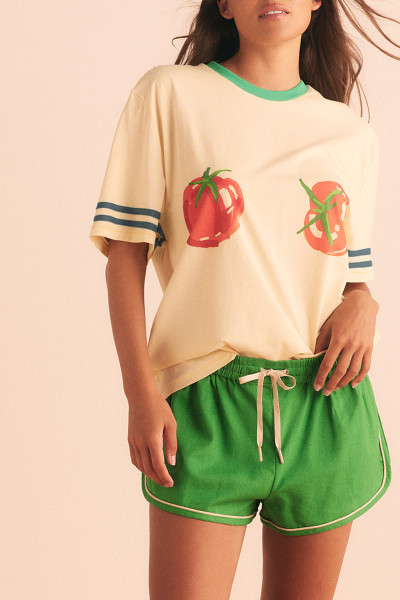 ELASTIC WAIST SHORT IN GREEN