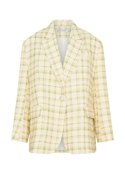 Frankie Plaid Blazer in Leaf Green