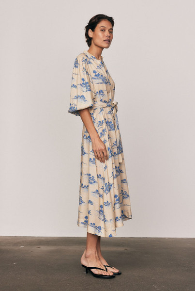 Kauai Drop Waist Shirt Dress in Macadamia