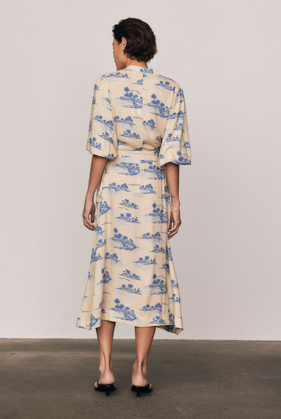 Kauai Drop Waist Shirt Dress in Macadamia