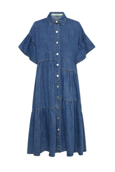 Genoa Denim Midi Dress in Mid Blue