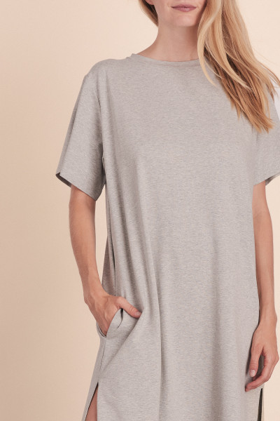 T-Shirt Dress in Grey Marle