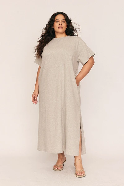 T-Shirt Dress in Grey Marle