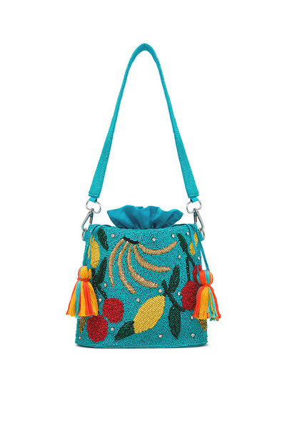 Fruity Beaded Handbag in Blue
