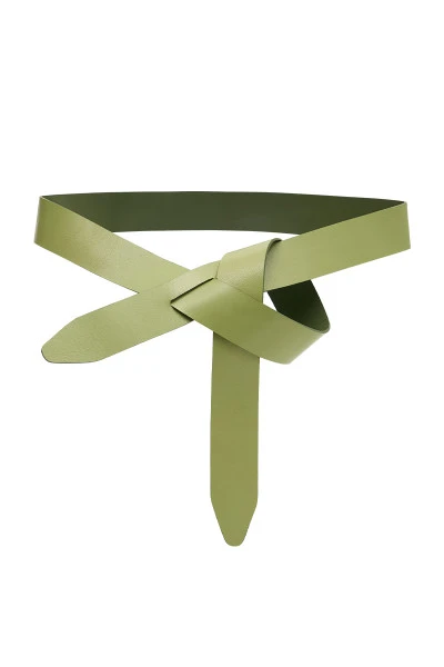 Leather Knot Belt in Fern