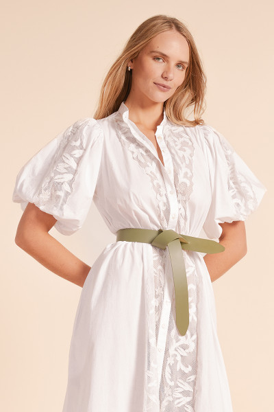 Leather Knot Belt in Fern