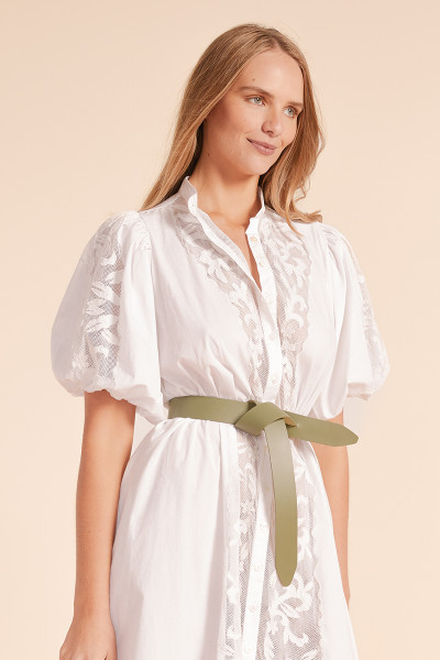 Leather Knot Belt in Fern