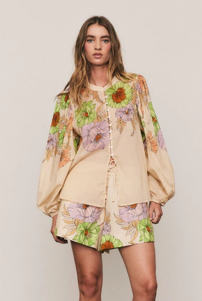 Venice Puff Sleeve Blouse in Cream