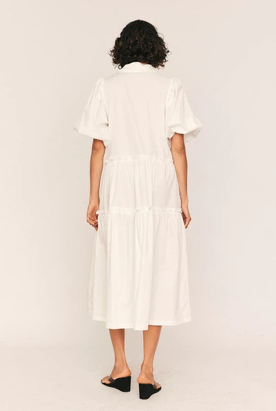 Camilla Poplin Dress in White