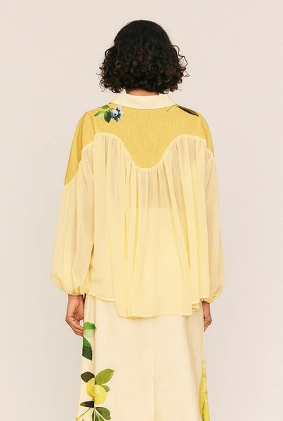 Fruito Yoke Blouse in Yellow