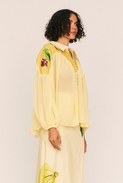 Fruito Yoke Blouse in Yellow