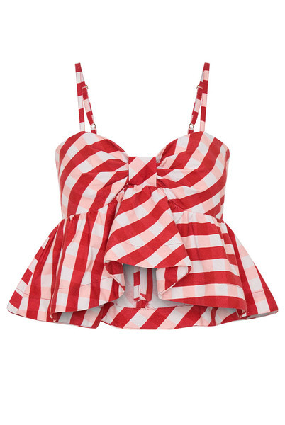 Gingham Bodice Top in Red