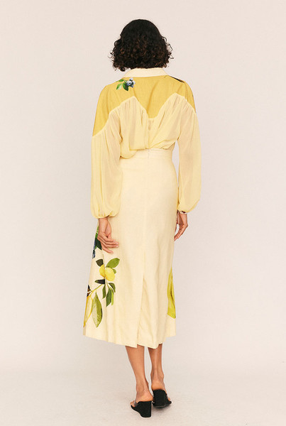 Fruito Midi Skirt in Yellow