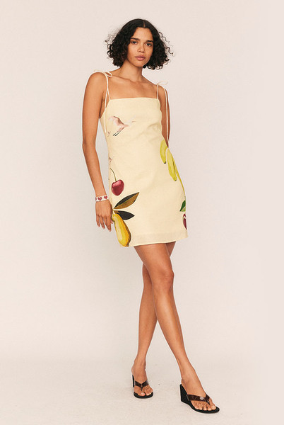 Fruito Mini Tie Dress in Yellow