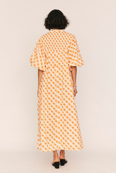 Smocked Tunic Dress in Tangerine