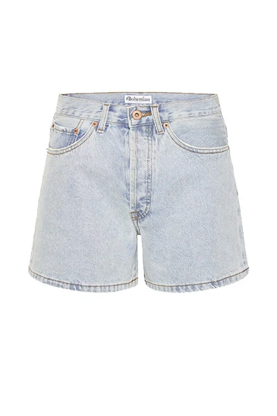Denim Cut Off Short in Ice Blue