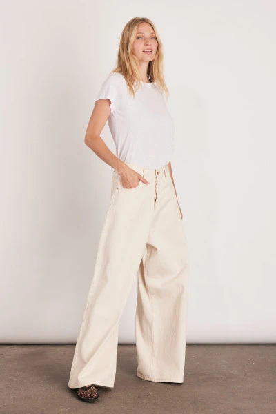 Denim Baggy Jean in Ecru