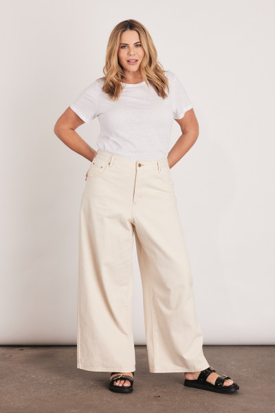 Denim Baggy Jean in Ecru