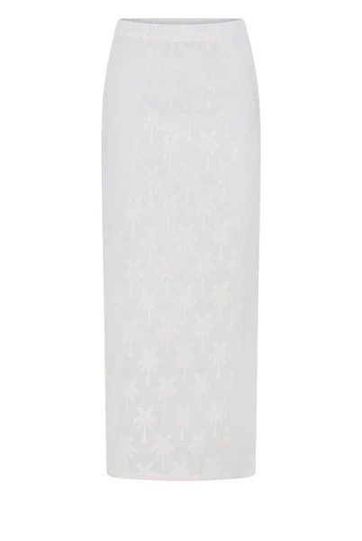 Cotton Lace Maxi Skirt in White