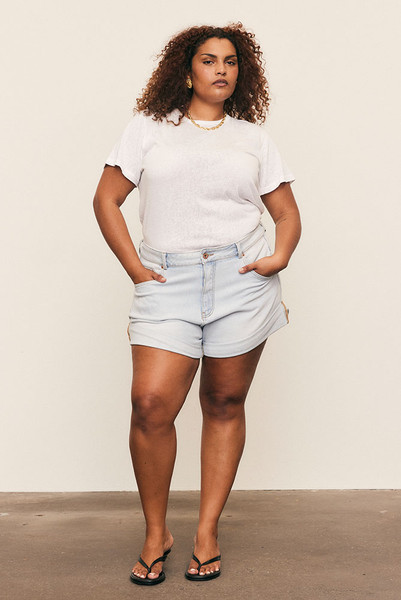 High Waist Mini Short in Ice Blue
