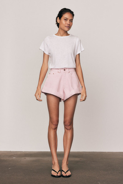 High Waist Mini Short in Ice Pink