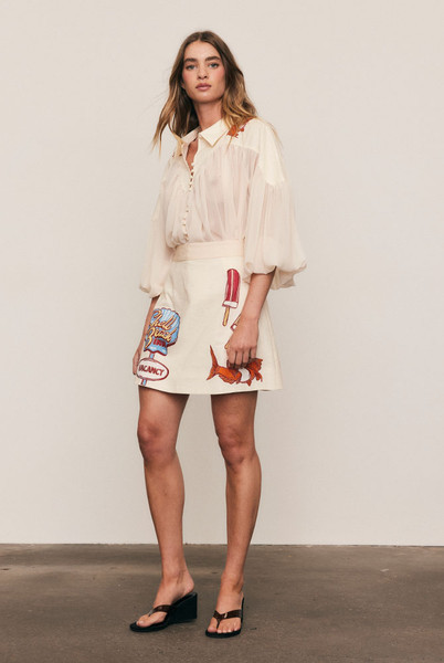 Carp Mini Skirt in Cream