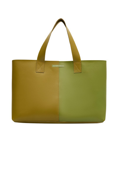 Leather Bucket Bag in Fern