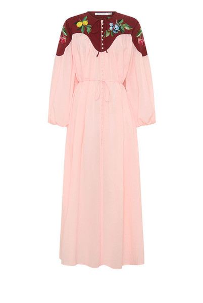 Fruito Bib Smock Dress in Blush