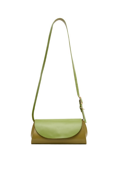 Leather Cross Body Bag in Fern
