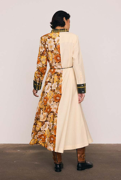 Blair Spliced Midi Dress in Multi