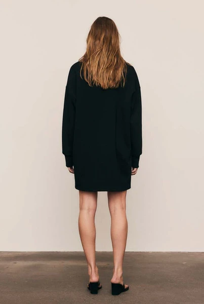 Rugby Jersey Dress in Black