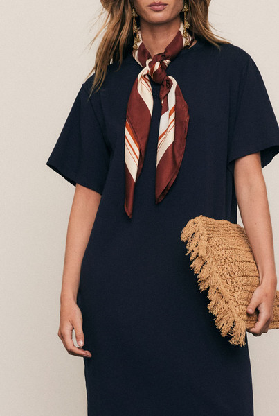 Oversized Tee Dress in Navy