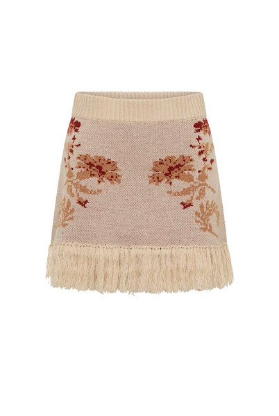 Archer Knit Mini Skirt in Buff