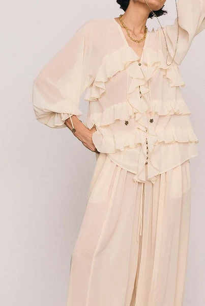 Genie Sheer Pant in Cream