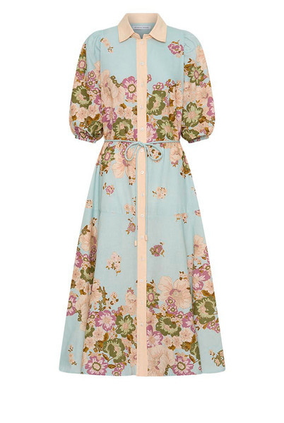 Alma Midi Shirt Dress in Blue