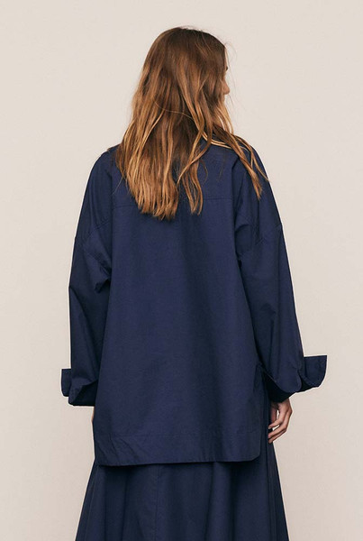 Oversized Kaftan Shirt in Navy