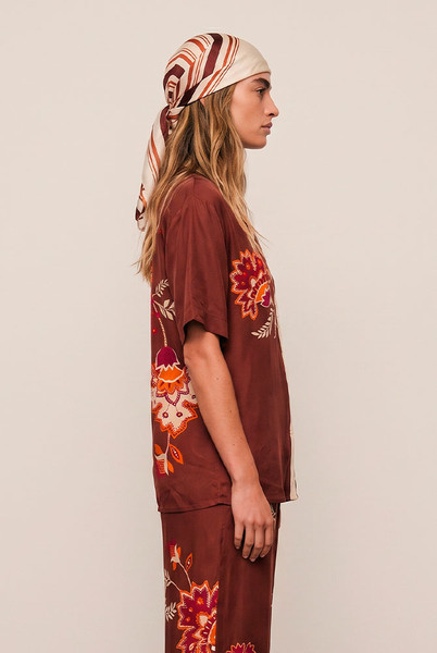 Palme Short Sleeve Shirt in Mahogany