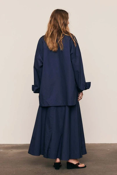 Circle Midi Skirt in Navy