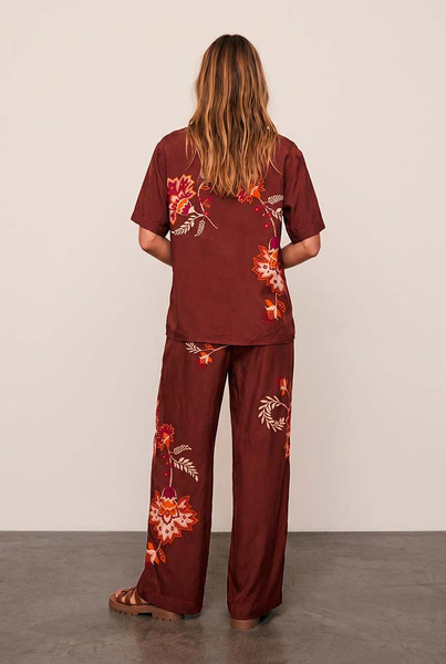 Palme Elastic Waist Pant in Mahogany