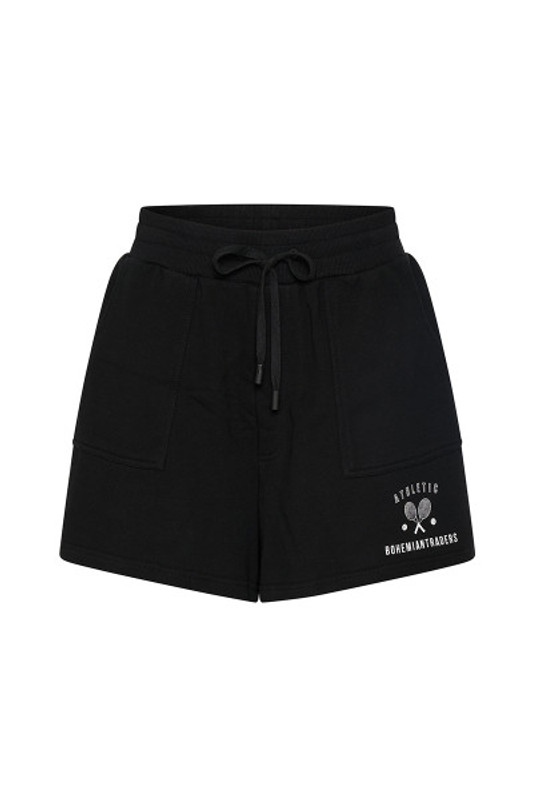 Athletic Track Shorts in Black