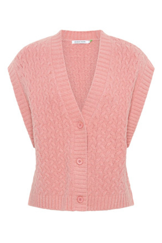 Chunky Sweater Vest in Dusty Rose