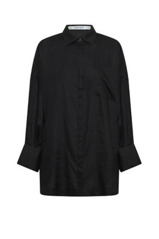 Oversized Long Sleeve Shirt in Black