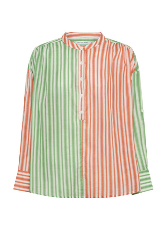 Pool Shirt in Mint / Coral Stripe